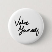 自己のメッセー前向きジを評価する気に 缶バッジ (正面)