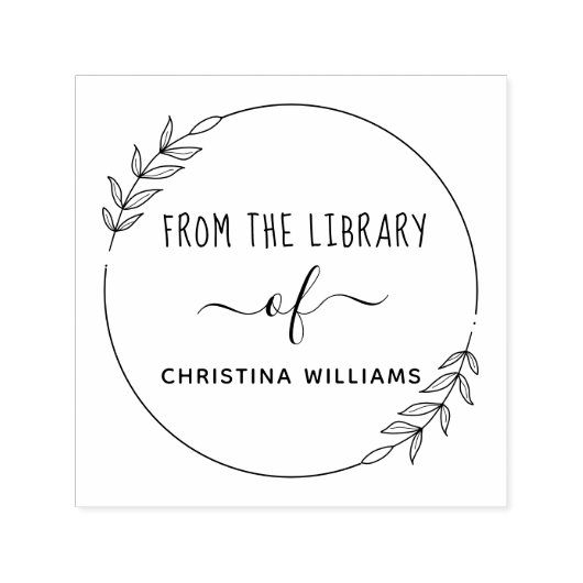 自己の図書室からの手名前をカスタムする セルフインキングスタンプ (デザイン)