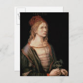 自己の肖像画とアザミ, 1493 ポストカード (正面/裏面)