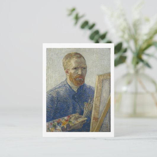 自己の肖像画イーゼルの前に,ヴァンゴッホファインアート ポストカード (スタンド正面)