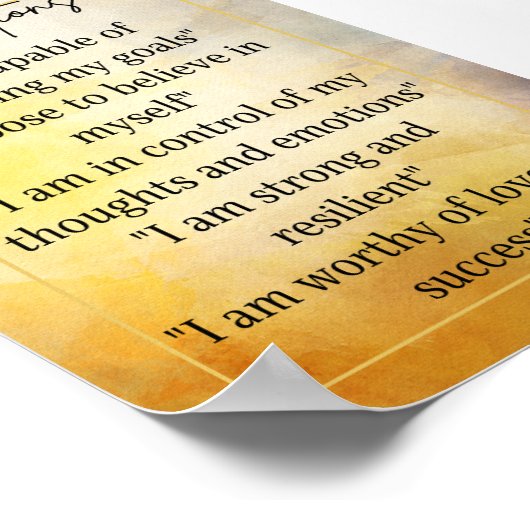 自己の自信とインスピレーションの確認 ポスター (角)