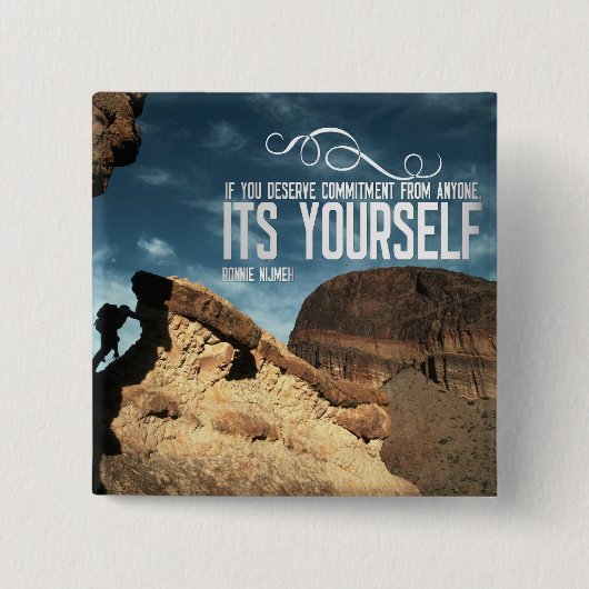 自己の責任の感動的なボタン 缶バッジ (正面)