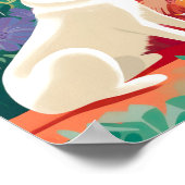 自己への開花愛、女性&レスキュー犬のプリント ポスター (角)