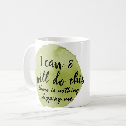 自己やる気を起こさせることわざ気に コーヒーマグカップ (正面左)