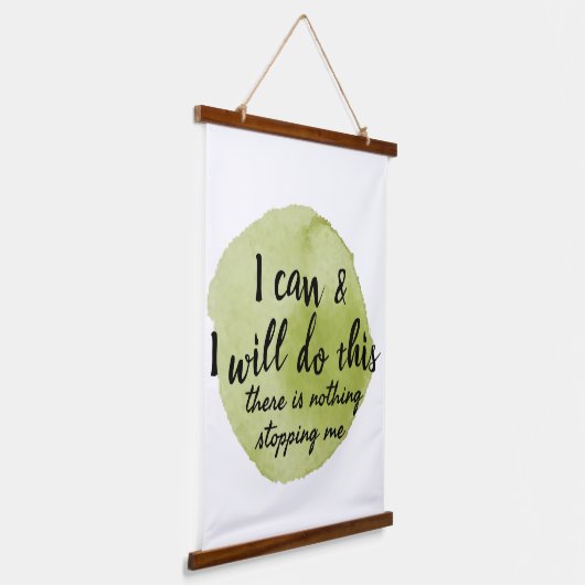 自己やる気を起こさせることわざ気に 吊り下げ型タペストリー (傾斜あり)