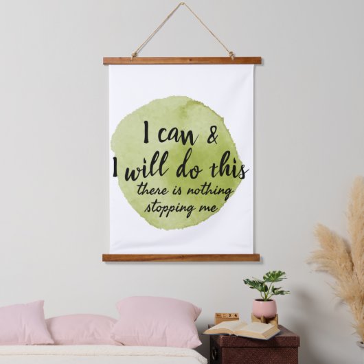 自己やる気を起こさせることわざ気に 吊り下げ型タペストリー (寝室)