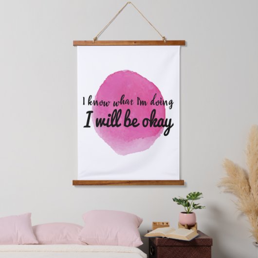 自己やる気を起こさせる引用文気に 吊り下げ型タペストリー (寝室)