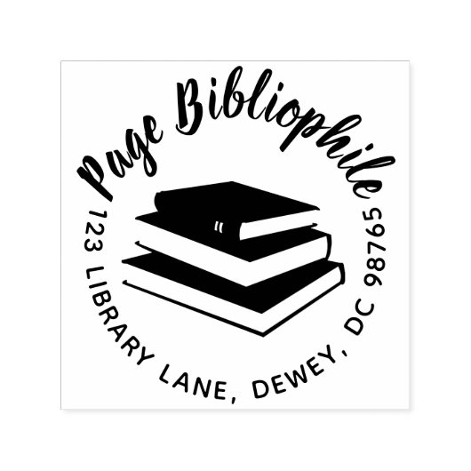 自己インキング丸差出人住所スタンプ本愛好家 セルフインキングスタンプ (デザイン)