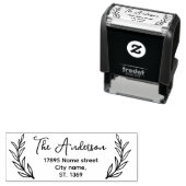 自己インク差出人住所スタンプフローラスタイル。 セルフインキングスタンプ (インサイチュ)