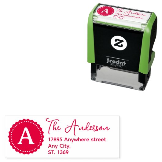 自己インク差出人住所スタンプ（モノグラム付） セルフインキングスタンプ (インサイチュ)