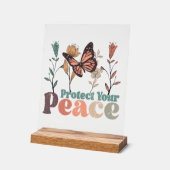 自己インスピレーション蝶のワードアート アクリルサイン (傾斜)