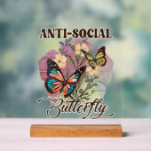 自己インスピレーション蝶のワードアート アクリルサイン (ニュートラル)