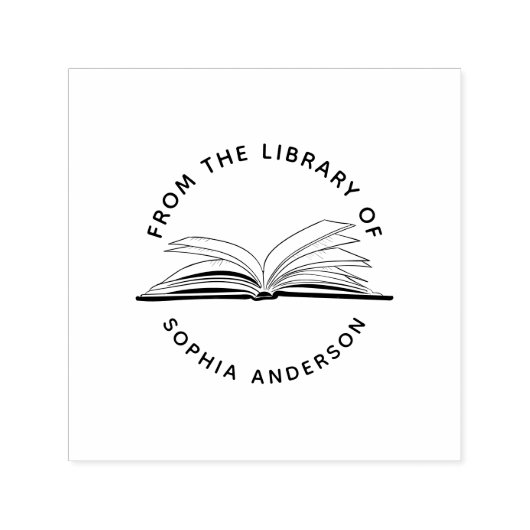 自己エレガント入図書館の名前をカスタムする セルフインキングスタンプ (デザイン)