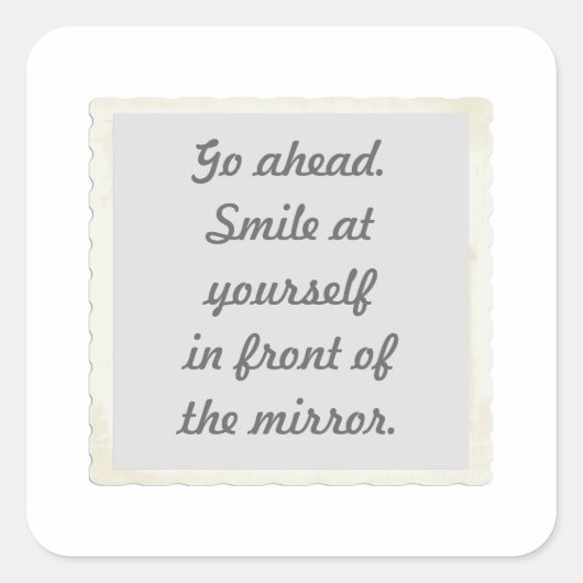 自己スマイル許可 スクエアシール (正面)