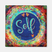 自己ハートかわいらしフローラカラフル検査 マグネット (正面)