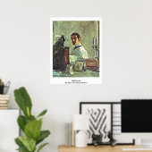 自己ポートレイトbyアンリ・デ・トゥールーズ・ロートレック ポスター (ホームオフィス)