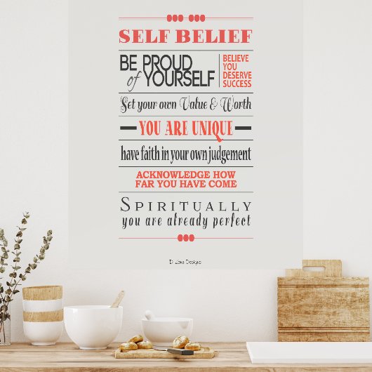 自己信やる気を起こさせる信引用文ポスター ポスター (キッチン)