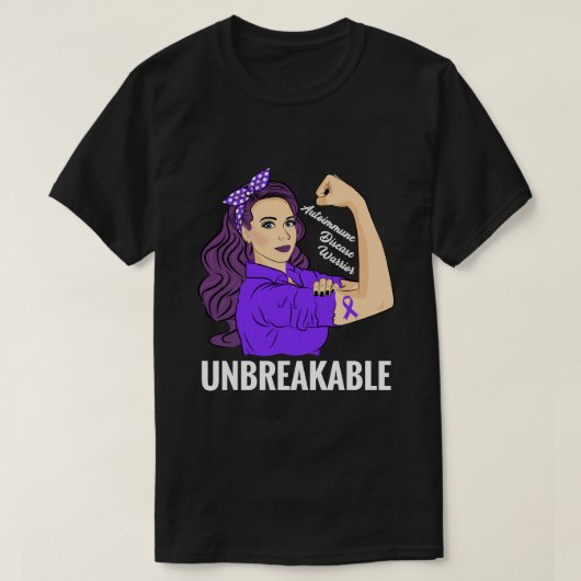 自己免疫疾患認識度戦士Unbreakable S Tシャツ (デザイン正面)