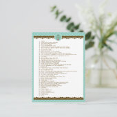 自己動機気に付けターコイズ水玉模様 ポストカード (スタンド正面)