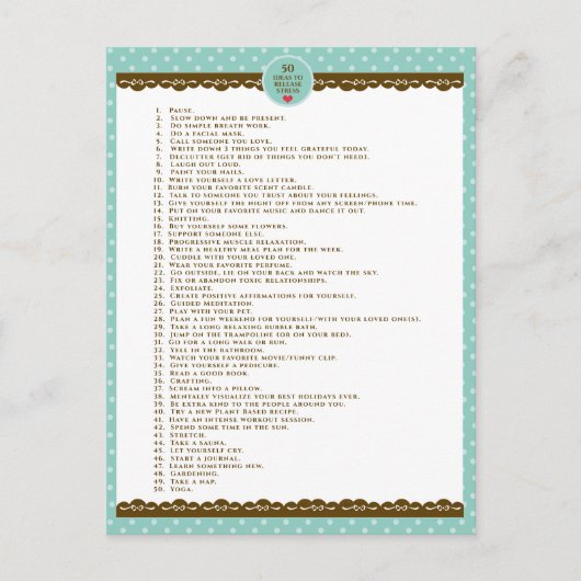 自己動機気に付けターコイズ水玉模様 ポストカード (正面)