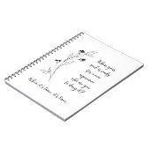 自己反射のジャーナリングプロンプト白黒 ノートブック (左側)