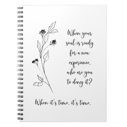 自己反射のジャーナリングプロンプト白黒 ノートブック (正面)