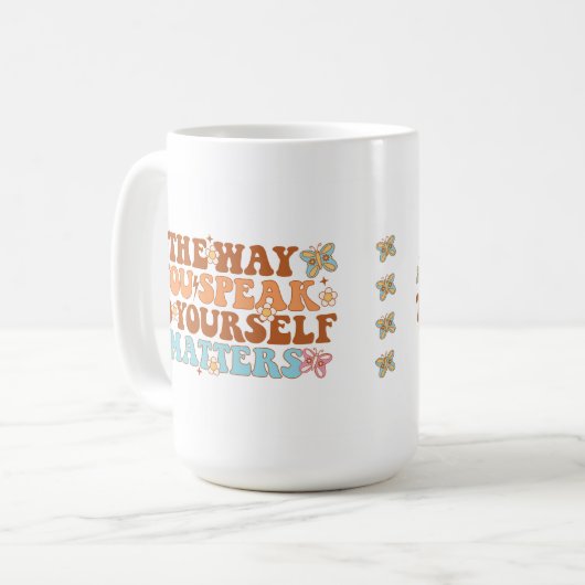 自己啓発の問題 コーヒーマグカップ (正面左)