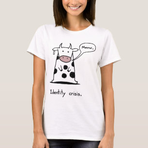 自己喪失猫牛メンズ/レディースはかわいい大きさで分類します Tシャツ