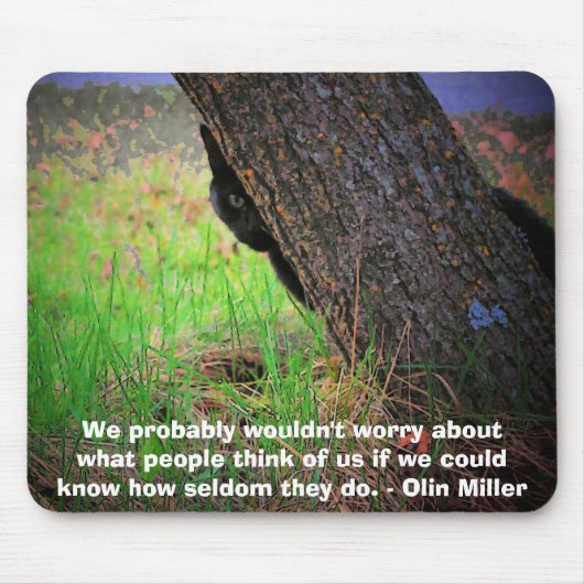 自己意識子猫ミームオリンミラー引用文 マウスパッド (正面)