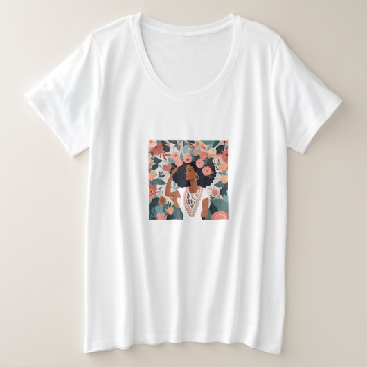 自己愛とエンパワーメント プラスサイズTシャツ (デザイン正面)