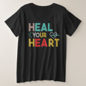 「自己愛と癒し」Tシャツ プラスサイズTシャツ (デザイン裏面)