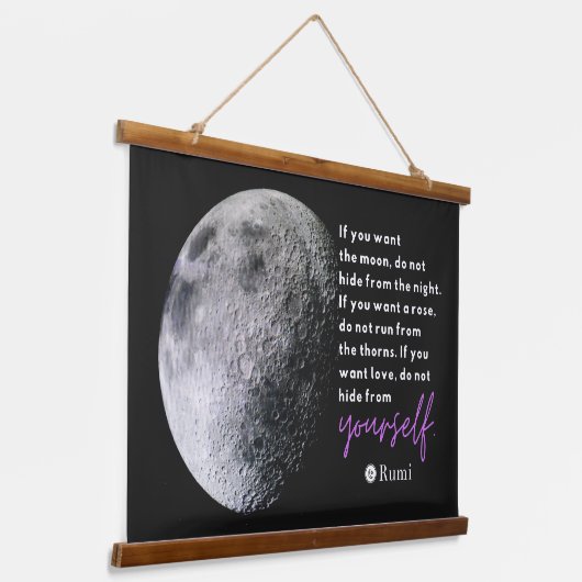 自己愛と自己受容の感動的引用文 吊り下げ型タペストリー (傾斜あり)