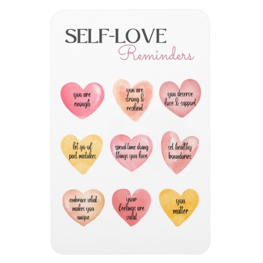 自己愛のメンタルヘルスに対する優しいリマインダー マグネット (縦)