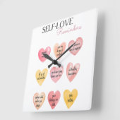 自己愛の肯定引用文ウォールクロック スクエア壁時計 (傾斜)