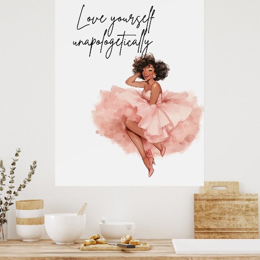 自己愛やる気を起こさせる引用文肯定 ポスター (キッチン)