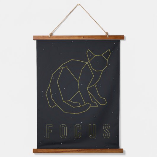 自己愛を肯定するポスター折り紙の猫フォーカス 吊り下げ型タペストリー (正面)