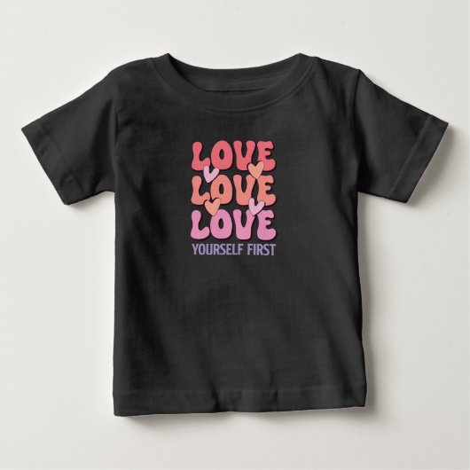 自己愛気に ベビーTシャツ (正面)