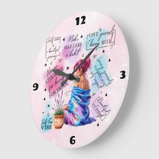 自己愛 ラージ壁時計 (傾斜)