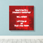 自己感動的尊重タイポグラフィ引用文 キャンバスプリント (インサイチュ (ウッドフロア))