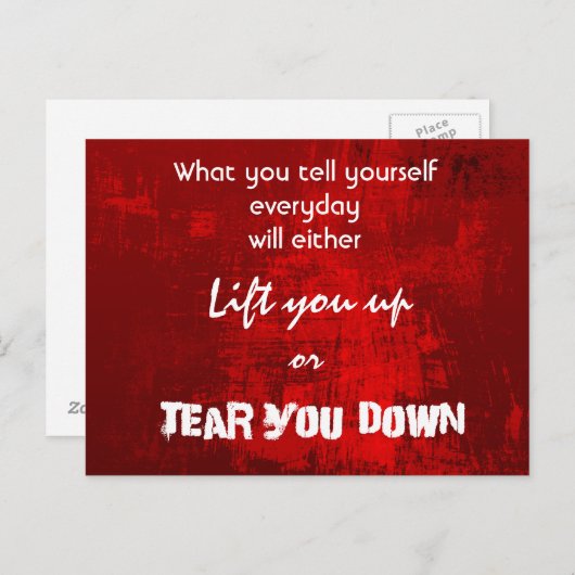 自己感動的尊重タイポグラフィ引用文 ポストカード (正面/裏面)