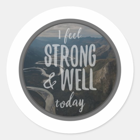 自己感動的認のための朝のことわざ ラウンドシール (正面)