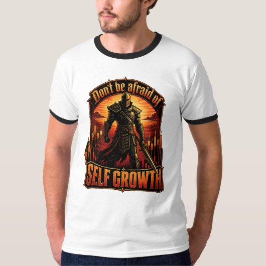 自己成長の騎士 トレーディングマインド 恐れるな Tシャツ (正面)
