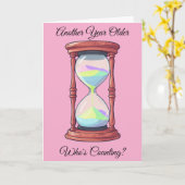 自己控えおもしろいめな誕生日砂時計ギフト カード (黄色い花)