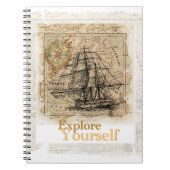 自己改善引用文モダンエレガントテンプレート表 ノートブック (正面)