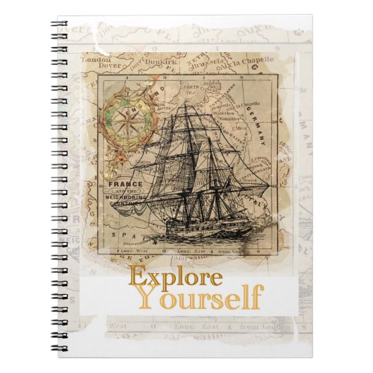 自己改善引用文モダンエレガントテンプレート表 ノートブック (正面)