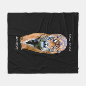 自己改善成功やる気を起こさせる引用文虎 フリースブランケット (正面(横))