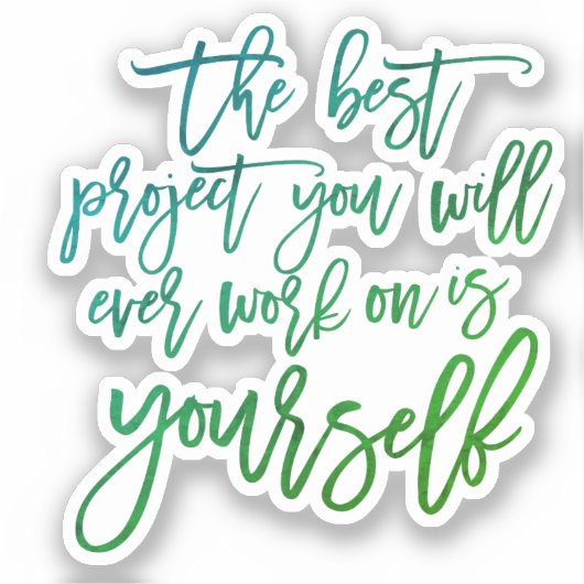 自己救済引用文、プロジェクトの感動的ことわざ シール (正面)