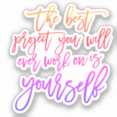 自己救済引用文、プロジェクトの感動的ことわざ シール (正面)