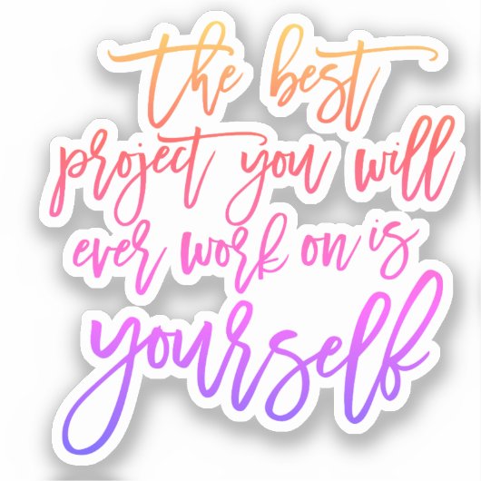 自己救済引用文、プロジェクトの感動的ことわざ シール (正面)