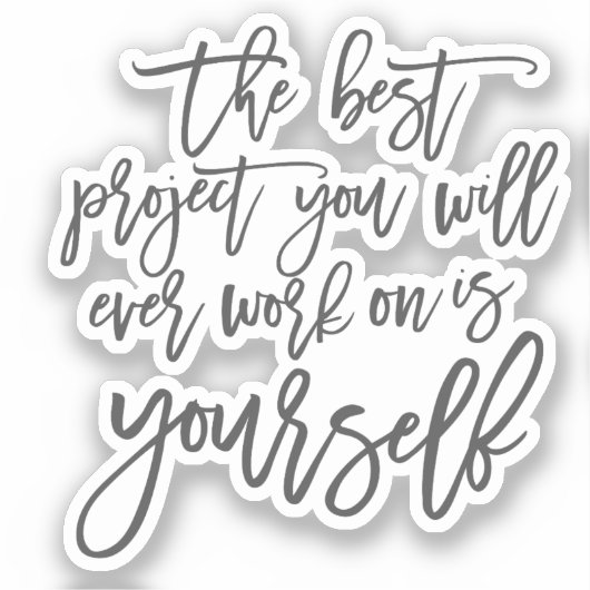 自己救済引用文、プロジェクトの感動的ことわざ シール (正面)